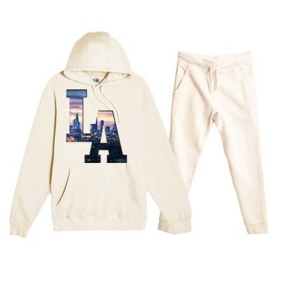 Los Angeles La Skyline Premium Hooded Sweatsuit Set