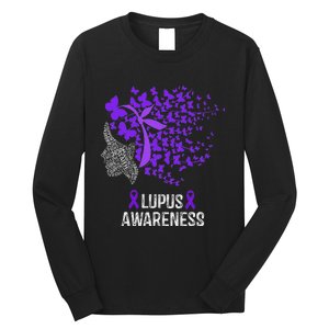 Lupus Awareness Lupus Purple Butterflies Long Sleeve Shirt