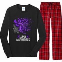 Lupus Awareness Lupus Purple Butterflies Long Sleeve Pajama Set