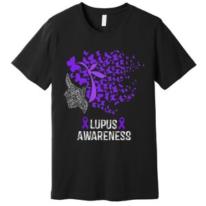 Lupus Awareness Lupus Purple Butterflies Premium T-Shirt