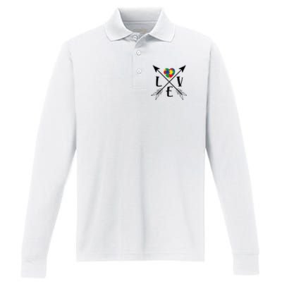 Love Arrows Performance Long Sleeve Polo