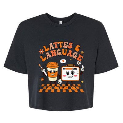 Lattes And Language Speech Therapy Sped Teachers SLP Fall Bella+Canvas Jersey Crop Tee