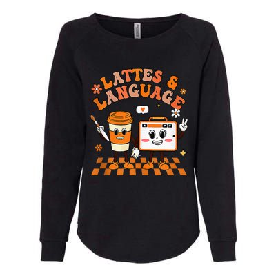 Lattes And Language Speech Therapy Sped Teachers SLP Fall Womens California Wash Sweatshirt