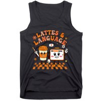 Lattes And Language Speech Therapy Sped Teachers SLP Fall Tank Top