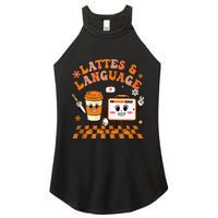 Lattes And Language Speech Therapy Sped Teachers SLP Fall Women's Perfect Tri Rocker Tank