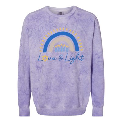 Love and Light Hanukkah Jew Menorah Jewish Chanukah  Colorblast Crewneck Sweatshirt