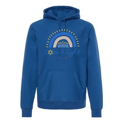 Love and Light Hanukkah Jew Menorah Jewish Chanukah  Premium Hoodie