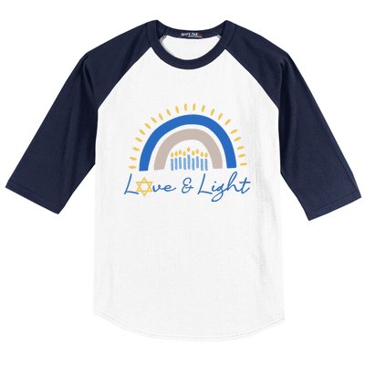 Love and Light Hanukkah Jew Menorah Jewish Chanukah  Baseball Sleeve Shirt