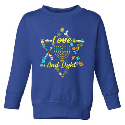 Love and Light Hanukkah Jew Menorah Jewish Chanukah   Toddler Sweatshirt