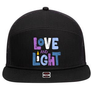 Love And Light Hanukkah 7 Panel Mesh Trucker Snapback Hat