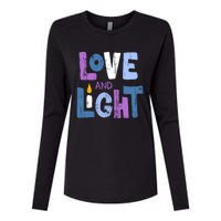 Love And Light Hanukkah Womens Cotton Relaxed Long Sleeve T-Shirt