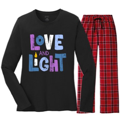 Love And Light Hanukkah Women's Long Sleeve Flannel Pajama Set 