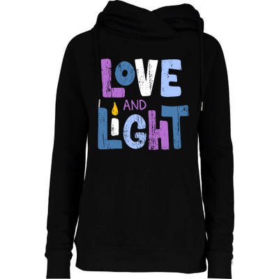 Love And Light Hanukkah Womens Funnel Neck Pullover Hood