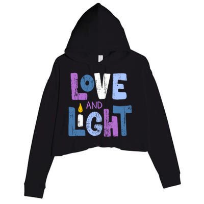 Love And Light Hanukkah Crop Fleece Hoodie