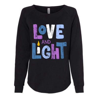 Love And Light Hanukkah Womens California Wash Sweatshirt