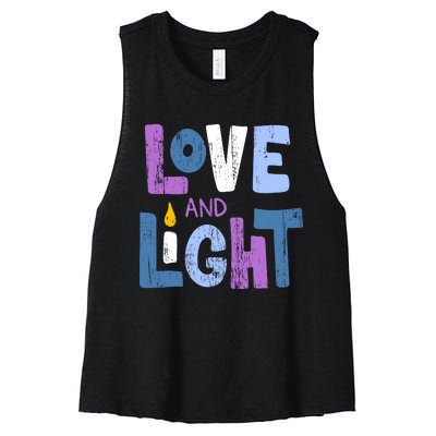 Love And Light Hanukkah Women's Racerback Cropped Tank