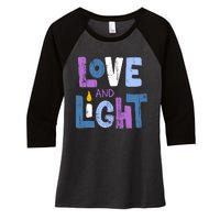 Love And Light Hanukkah Women's Tri-Blend 3/4-Sleeve Raglan Shirt