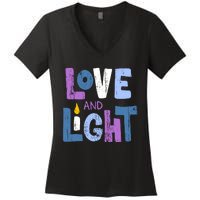 Love And Light Hanukkah Women's V-Neck T-Shirt