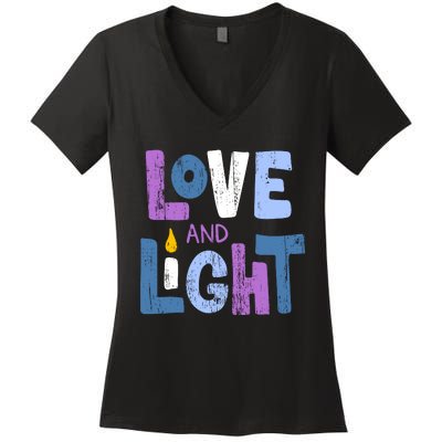 Love And Light Hanukkah Women's V-Neck T-Shirt