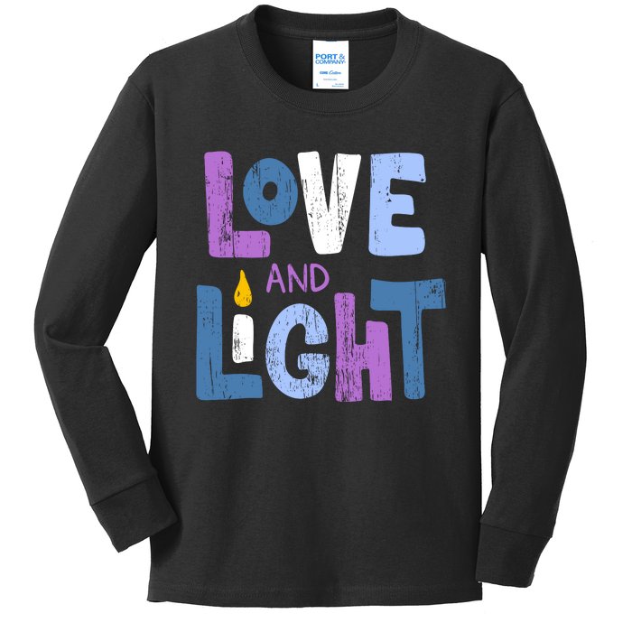 Love And Light Hanukkah Kids Long Sleeve Shirt