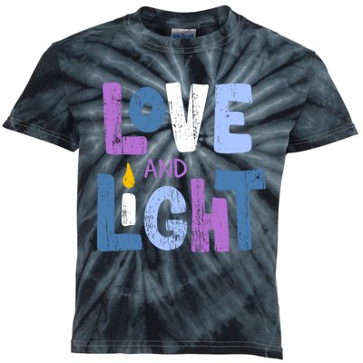 Love And Light Hanukkah Kids Tie-Dye T-Shirt