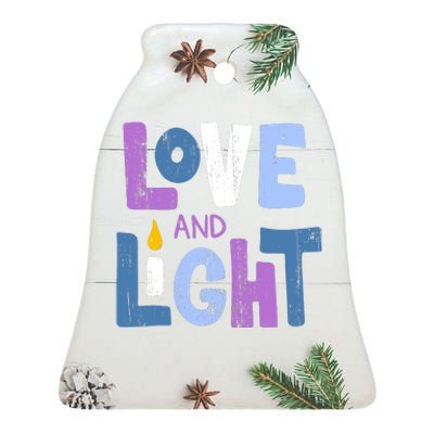 Love And Light Hanukkah Ceramic Bell Ornament