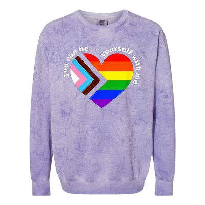 Lgbt Ally Lgbt Month You Ca.N Be Yourself Pride Colorblast Crewneck Sweatshirt