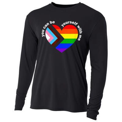 Lgbt Ally Lgbt Month You Ca.N Be Yourself Pride Cooling Performance Long Sleeve Crew