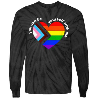 Lgbt Ally Lgbt Month You Ca.N Be Yourself Pride Tie-Dye Long Sleeve Shirt