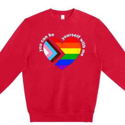 Lgbt Ally Lgbt Month You Ca.N Be Yourself Pride Premium Crewneck Sweatshirt