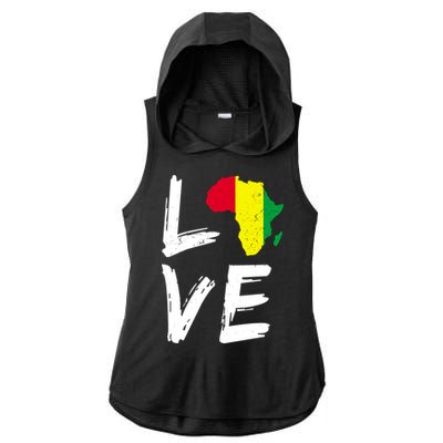 Love Africa Logo Ladies PosiCharge Tri-Blend Wicking Draft Hoodie Tank