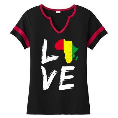 Love Africa Logo Ladies Halftime Notch Neck Tee