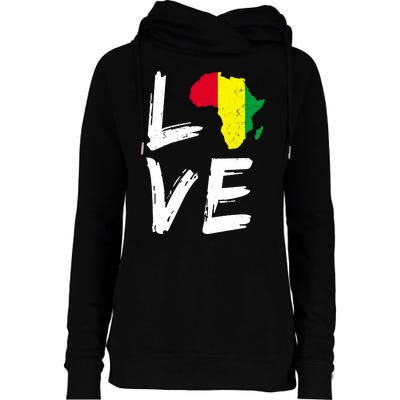 Love Africa Logo Womens Funnel Neck Pullover Hood