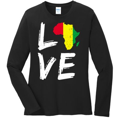 Love Africa Logo Ladies Long Sleeve Shirt