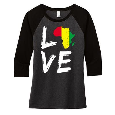 Love Africa Logo Women's Tri-Blend 3/4-Sleeve Raglan Shirt