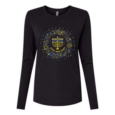 Love and Light Hanukkah  Jew Menorah Jewish Chanukah Womens Cotton Relaxed Long Sleeve T-Shirt