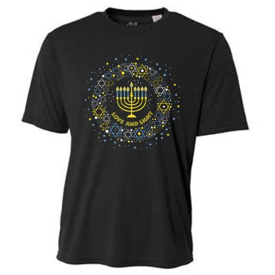 Love and Light Hanukkah  Jew Menorah Jewish Chanukah Cooling Performance Crew T-Shirt