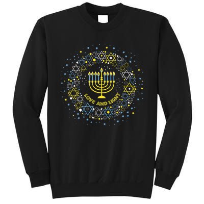 Love and Light Hanukkah  Jew Menorah Jewish Chanukah Sweatshirt