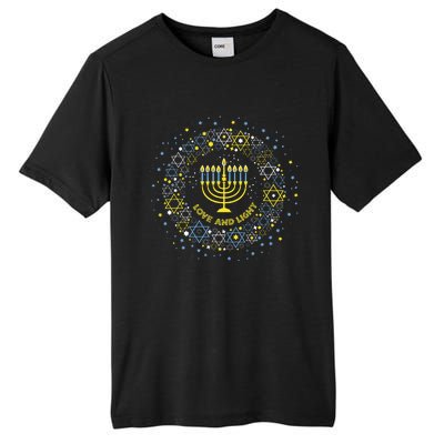 Love and Light Hanukkah  Jew Menorah Jewish Chanukah Tall Fusion ChromaSoft Performance T-Shirt