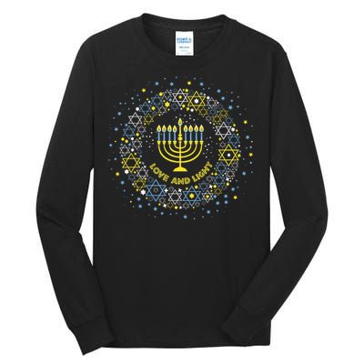 Love and Light Hanukkah  Jew Menorah Jewish Chanukah Tall Long Sleeve T-Shirt