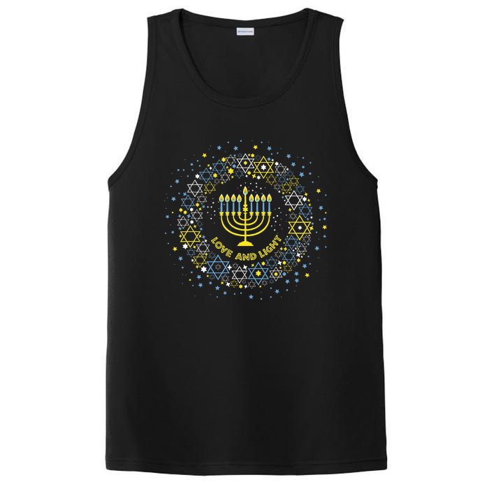 Love and Light Hanukkah  Jew Menorah Jewish Chanukah PosiCharge Competitor Tank