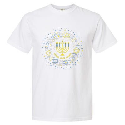 Love and Light Hanukkah  Jew Menorah Jewish Chanukah Garment-Dyed Heavyweight T-Shirt