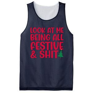 Look At Me Being All Festive & Shit Funny Christmas Meme Mesh Reversible Basketball Jersey Tank