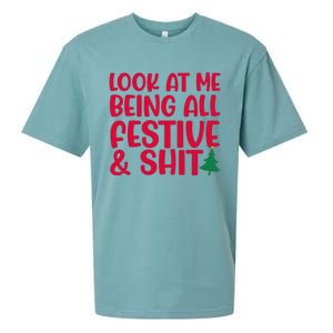 Look At Me Being All Festive & Shit Funny Christmas Meme Sueded Cloud Jersey T-Shirt