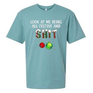 Look at Me Being All Festive Funny Christmas Humor  Sueded Cloud Jersey T-Shirt