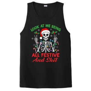 Look At Me Being All Festive And Shit Funny Xmas Skeleton PosiCharge Competitor Tank