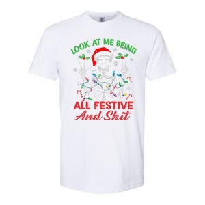 Look At Me Being All Festive And Shit Funny Xmas Skeleton Softstyle CVC T-Shirt