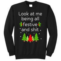 Look At Me Being All Festive And Shits Humorous Xmas Meme Sweatshirt