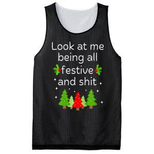 Look At Me Being All Festive And Shits Humorous Xmas Meme Mesh Reversible Basketball Jersey Tank