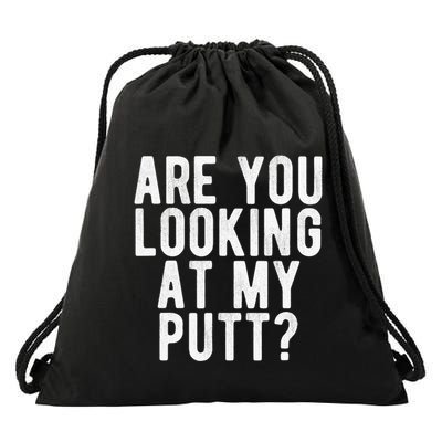 Looking At My Putt Golf Golfing Player Golfer Coach Drawstring Bag